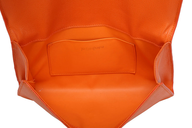 YSL belle de jour original saffiano leather clutch 30318 orange